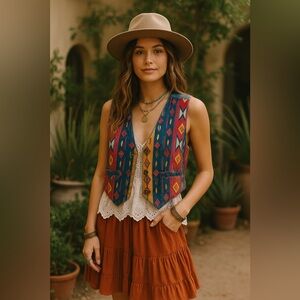 NUOVO County Seat Denim Vest – Vintage Size Medium